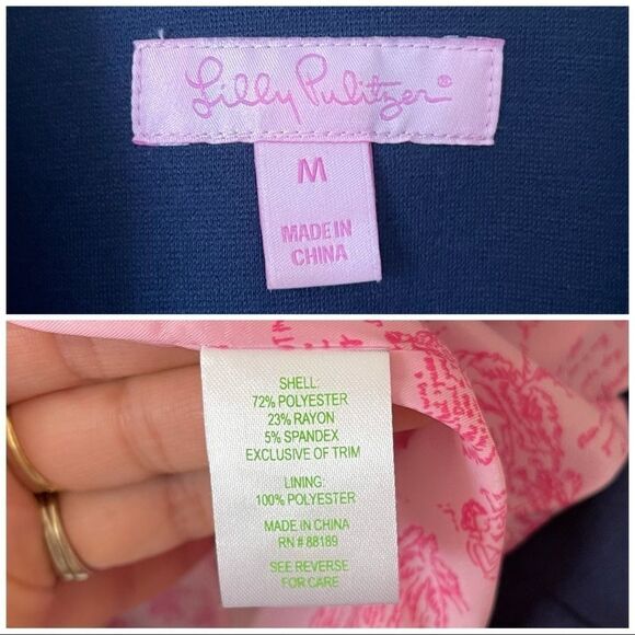 Lilly Pulitzer Navy Blue Button Blazer Preowned - Picture 9 of 9